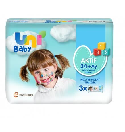 Uni Baby Aktif Sımple Clean Islak Mendil 3x52 li