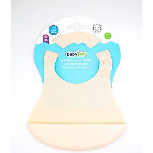 Babyjem Mini  Silikon Önlük Ekru 718