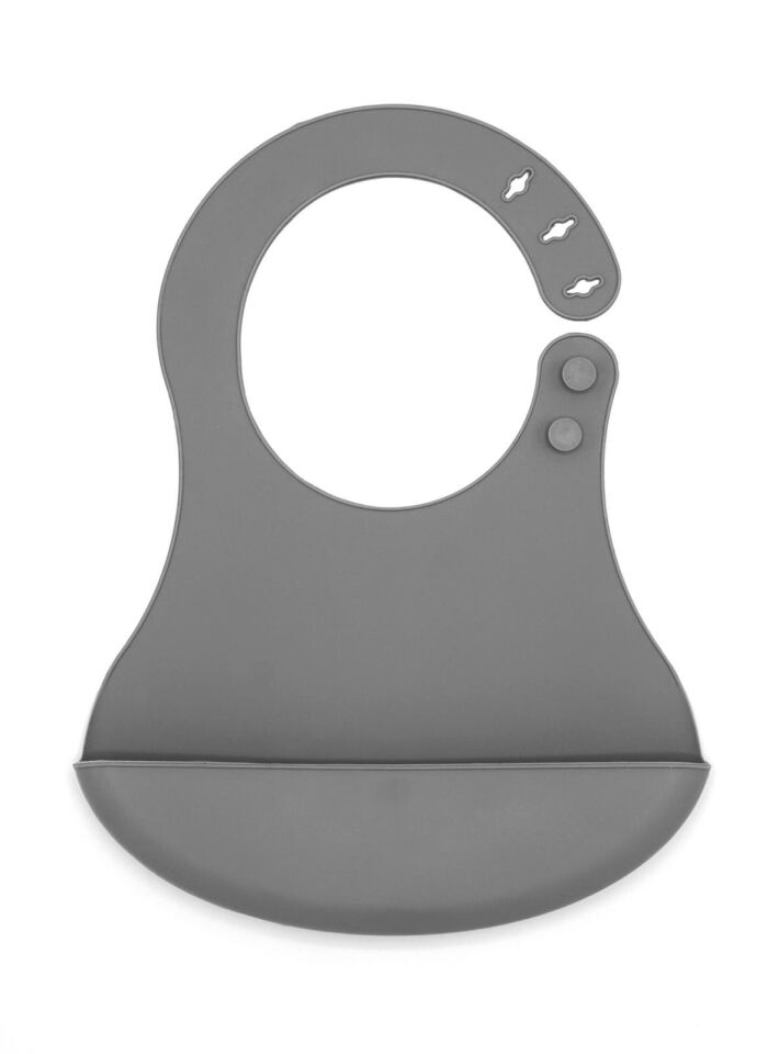 Babyjem Mini  Silikon Önlük Gri 718