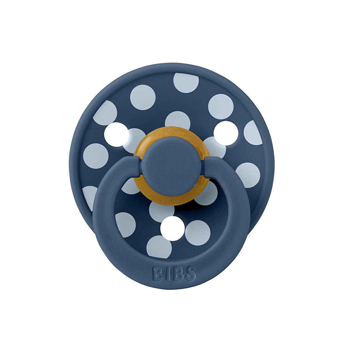 Bibs Studio Polka Big Emzik-Steel B.Baby Blue 6+ay