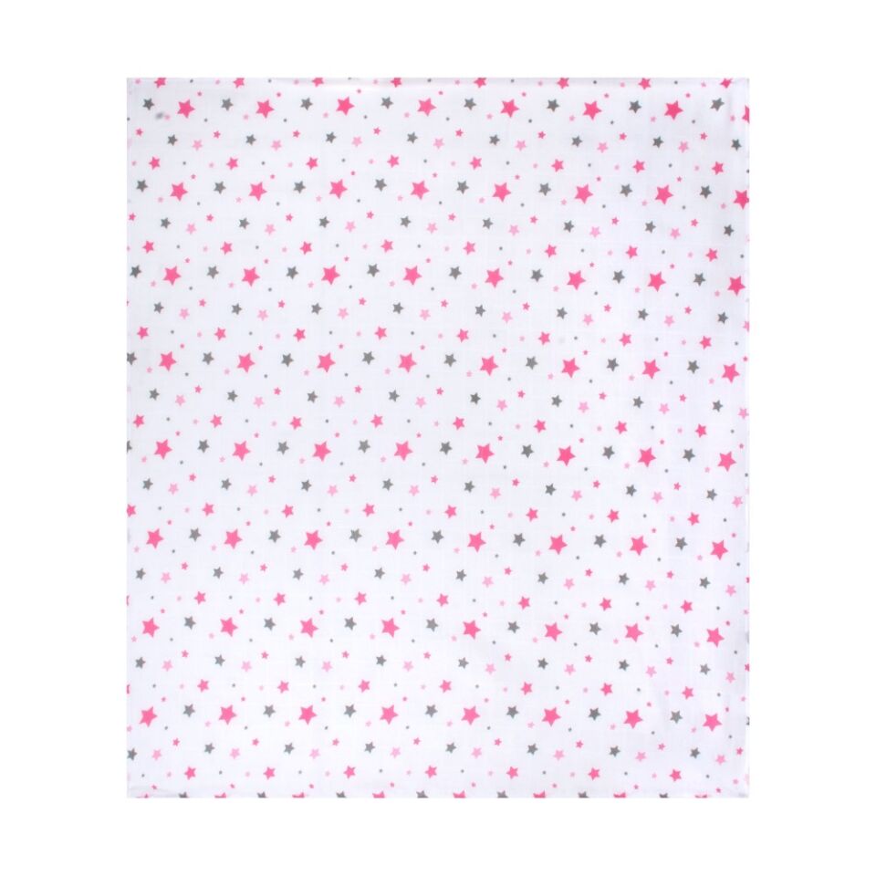 Sevi Bebe Desenli Müslin Battaniye 120x100 cm - Yıldız Yağmuru Pembe 319-140-2