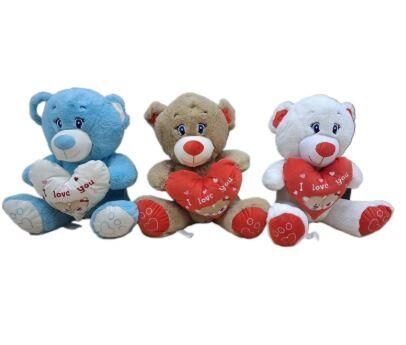 Pufu Toys 45 Cm Kalpli Kirpikli Ayıcık(24) 04047 Karma Renk