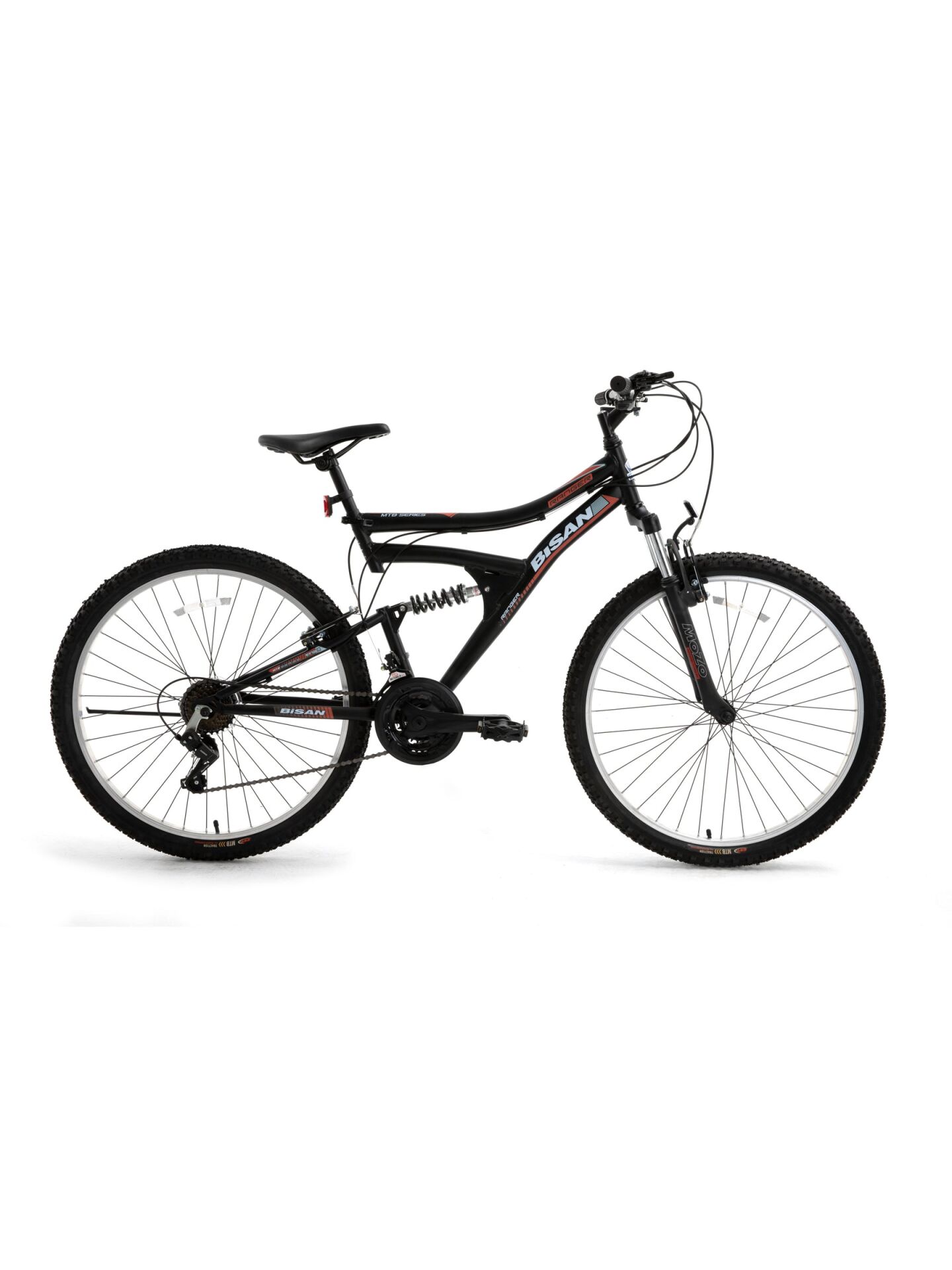 Bisan RANGER-25 Ürün Rengi: MAT SİYAH Kadro: 42 CM Vites: 3x7 VİTES Tekerlek: 26'' Etiket Rengi: KIRMIZI