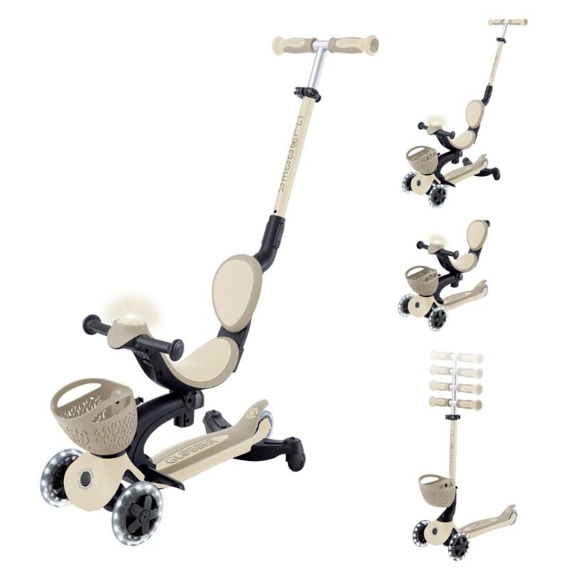 Globber Go Up Baby 360 Işıklı Scooter - Koyu Bej 844-466