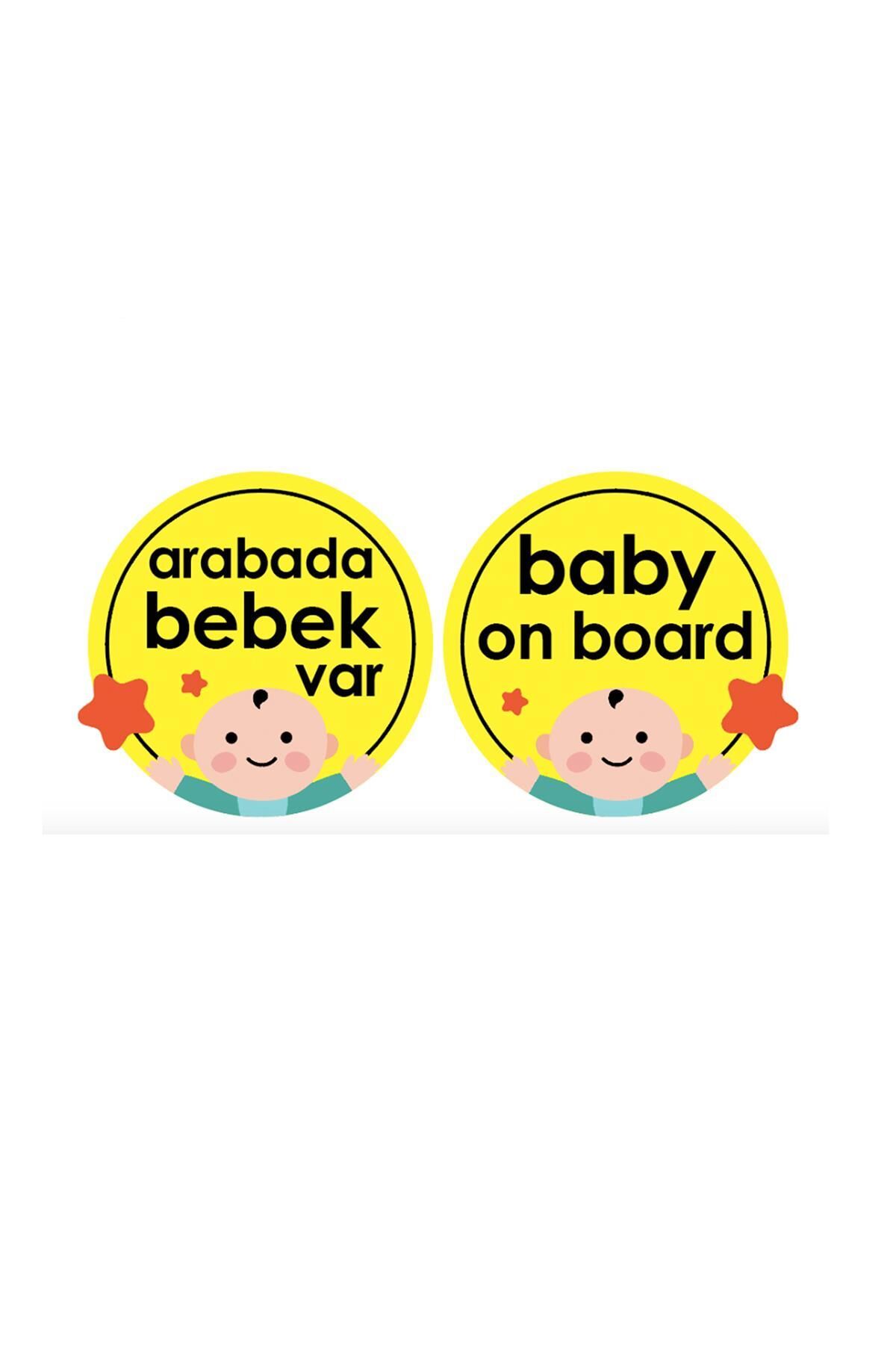 Babyjem Araba Cam Yazısı Dikkat Bebek Var Sarı 094