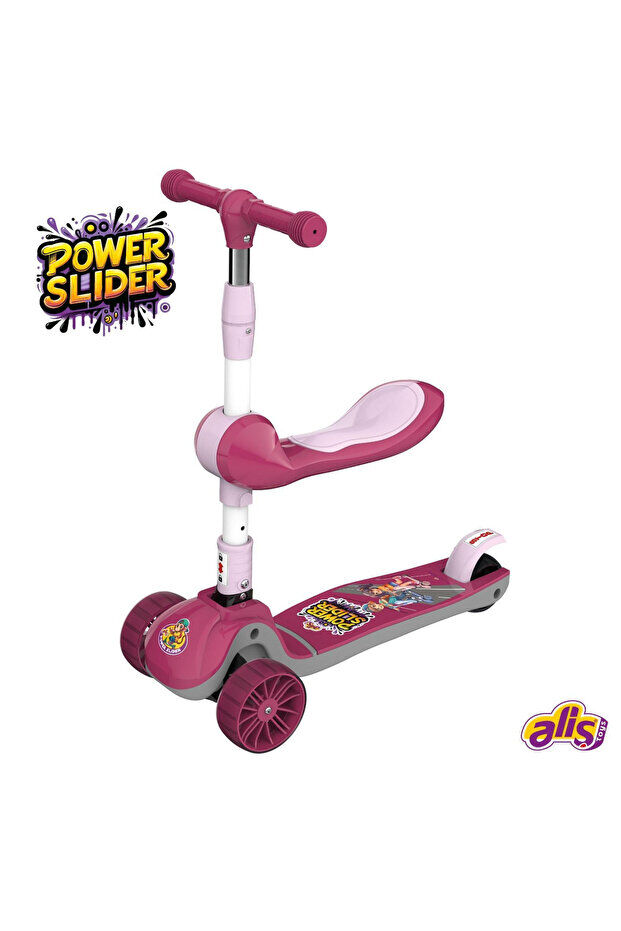 Aliş Toys Power Slider Oturaklı  Scooter - 2+ Yaş ve Üzeri Çocuklar için Scooter Pembe