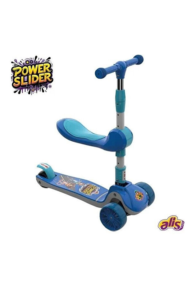Aliş Toys Power Slider Oturaklı  Scooter - 2+ Yaş ve Üzeri Çocuklar için Scooter Mavi