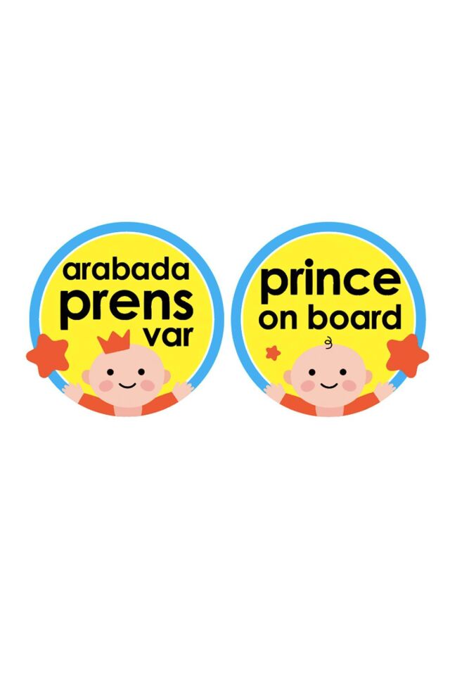 Babyjem Araba Cam Yazısı Arabada Prens Var Mavi 094