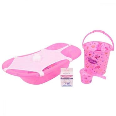 Sevi Bebe 5'li Desenli Şeffaf Bebek Banyo Seti - Pembe Desenli 137-2