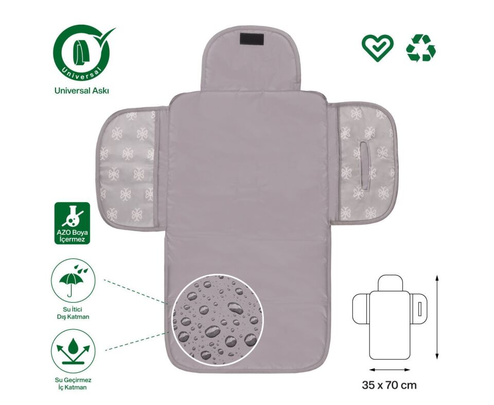 Been Functıonal Baby Care Mat/fonksiyonel Bebek Bakım Matı Gri