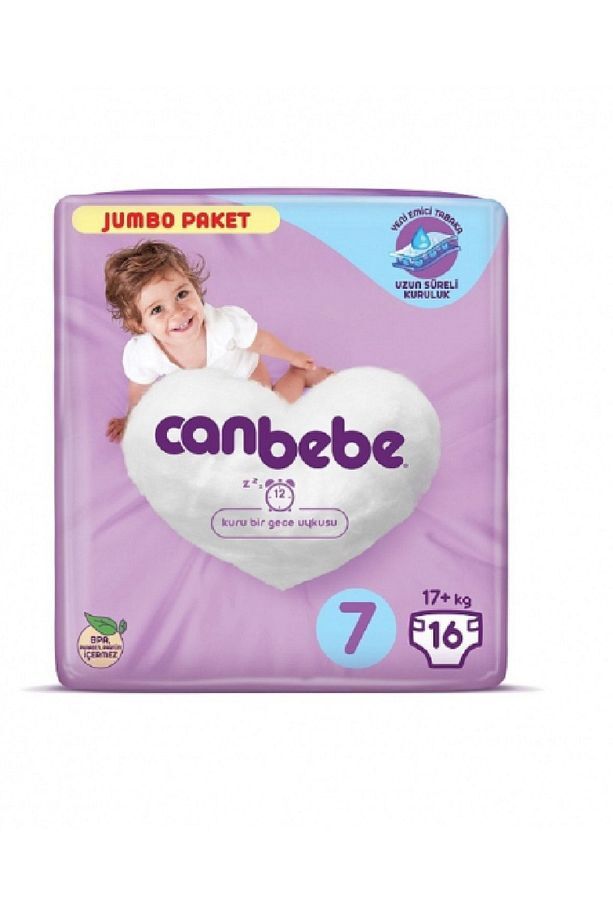 Canbebe Bebek Bezi 7 Numara 16 Adet Xxl Jumbo Paket