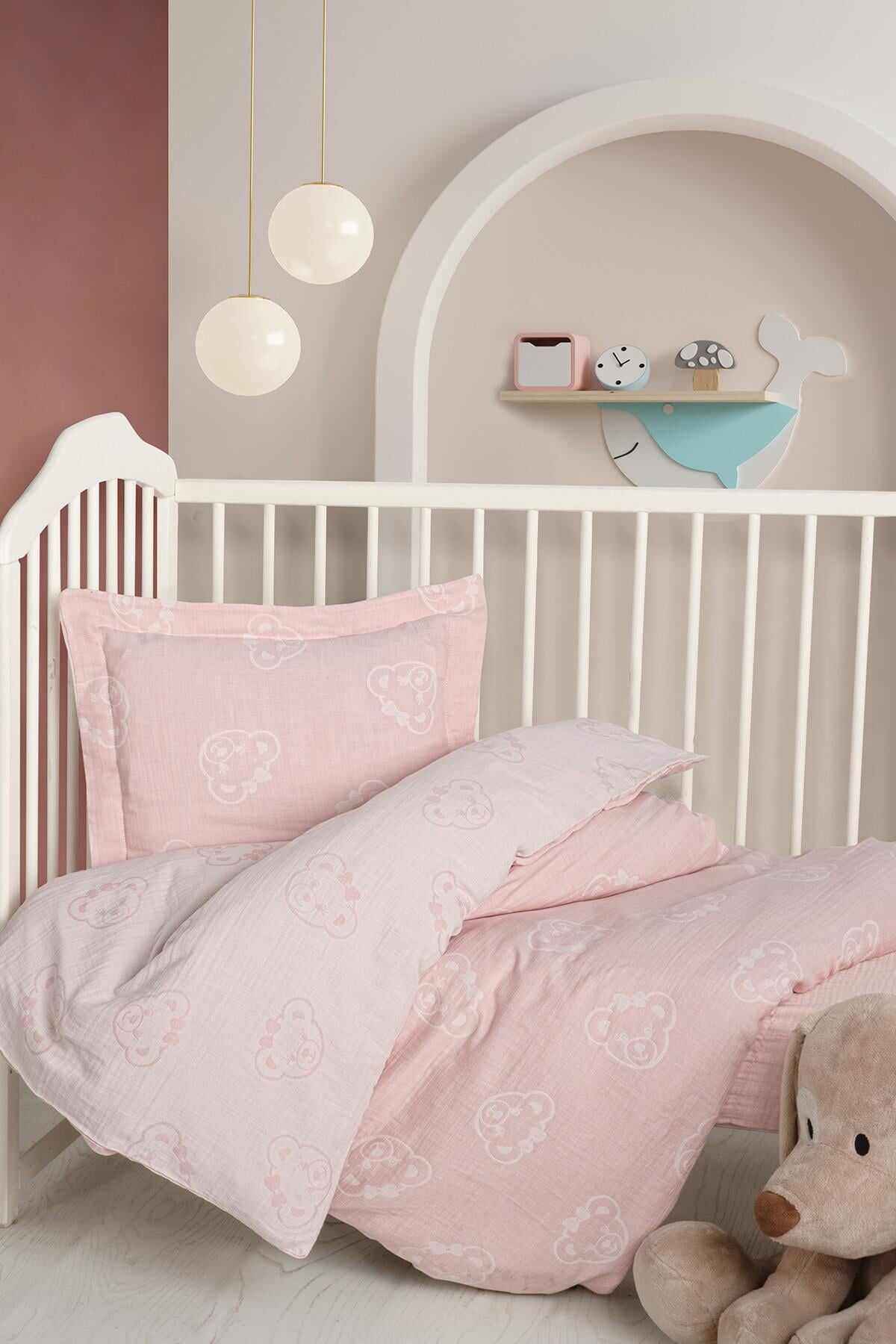 Kanz - Jakarlı Müslin Bebek  Nevresim Tk(knz-013) 152.01.0247.Hearthaki---