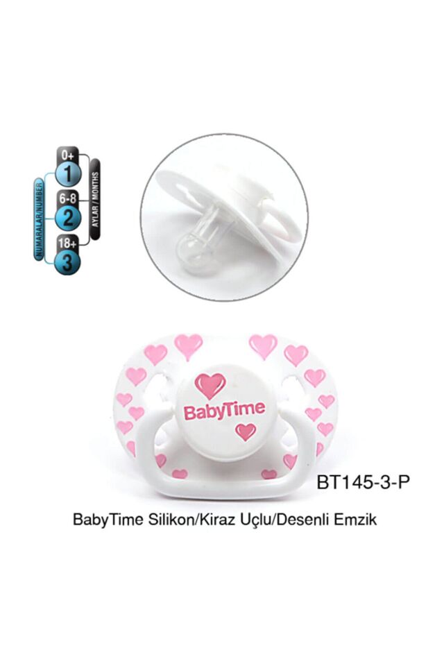 BabyTime Silikon Damaklı Koruyucu Kapaklı  Desenli Emzik  N.3 BT145-3