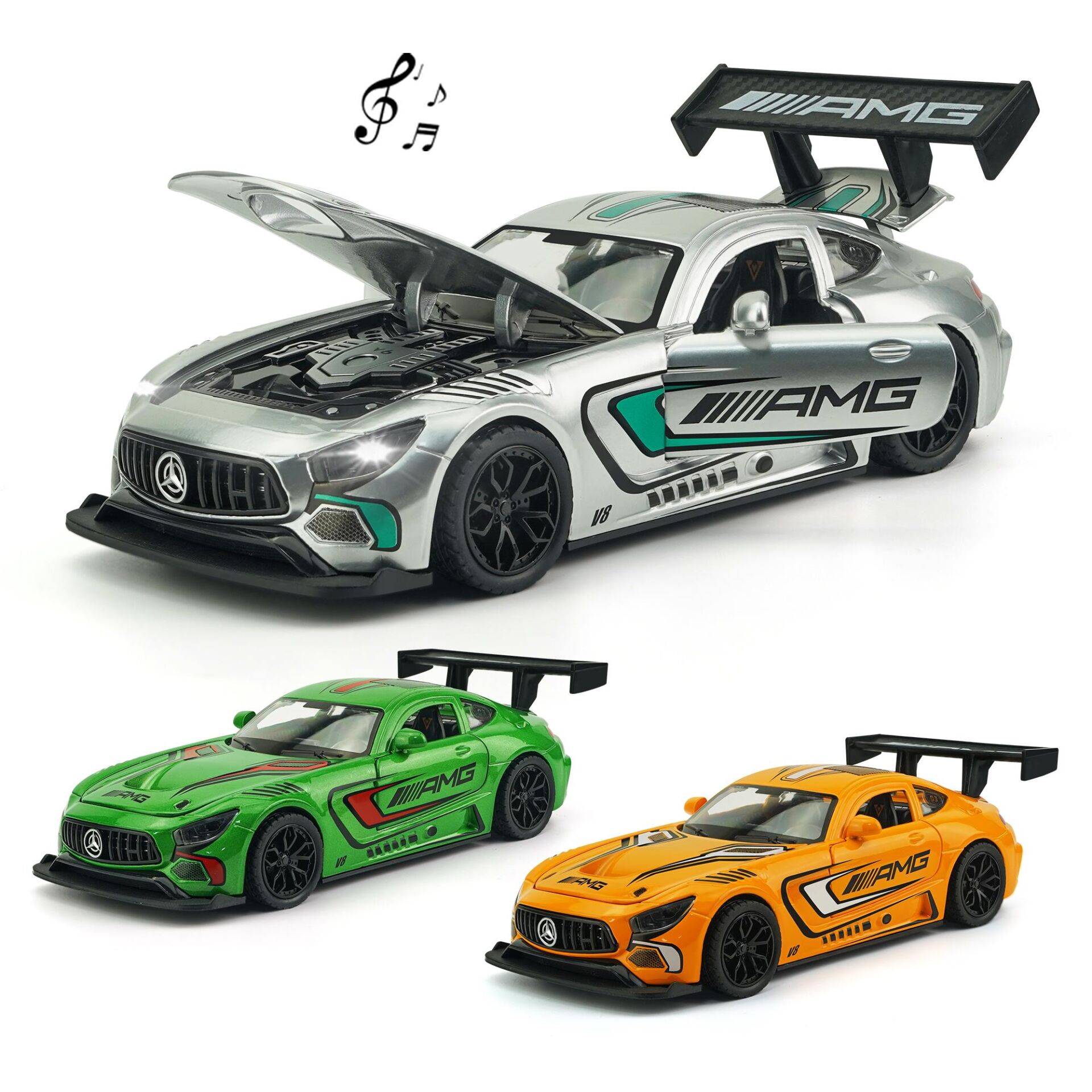 Toysan 1.24 Ölçek Kutulu Sesli Ve Işıklı Çek Bırak Metal Araba K240a8 Karma Renk