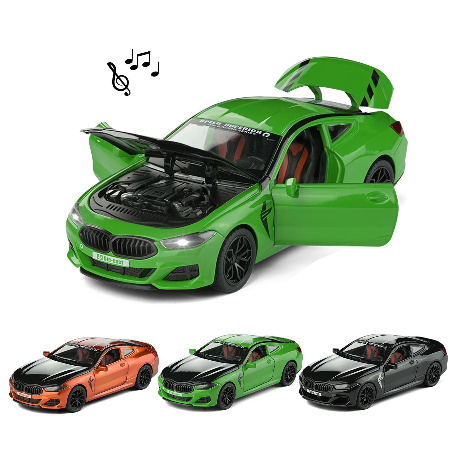 Toysan 1.24 Ölçek Kutulu Sesli Ve Işıklı Çek Bırak Metal Araba K240a3 Karma Renk
