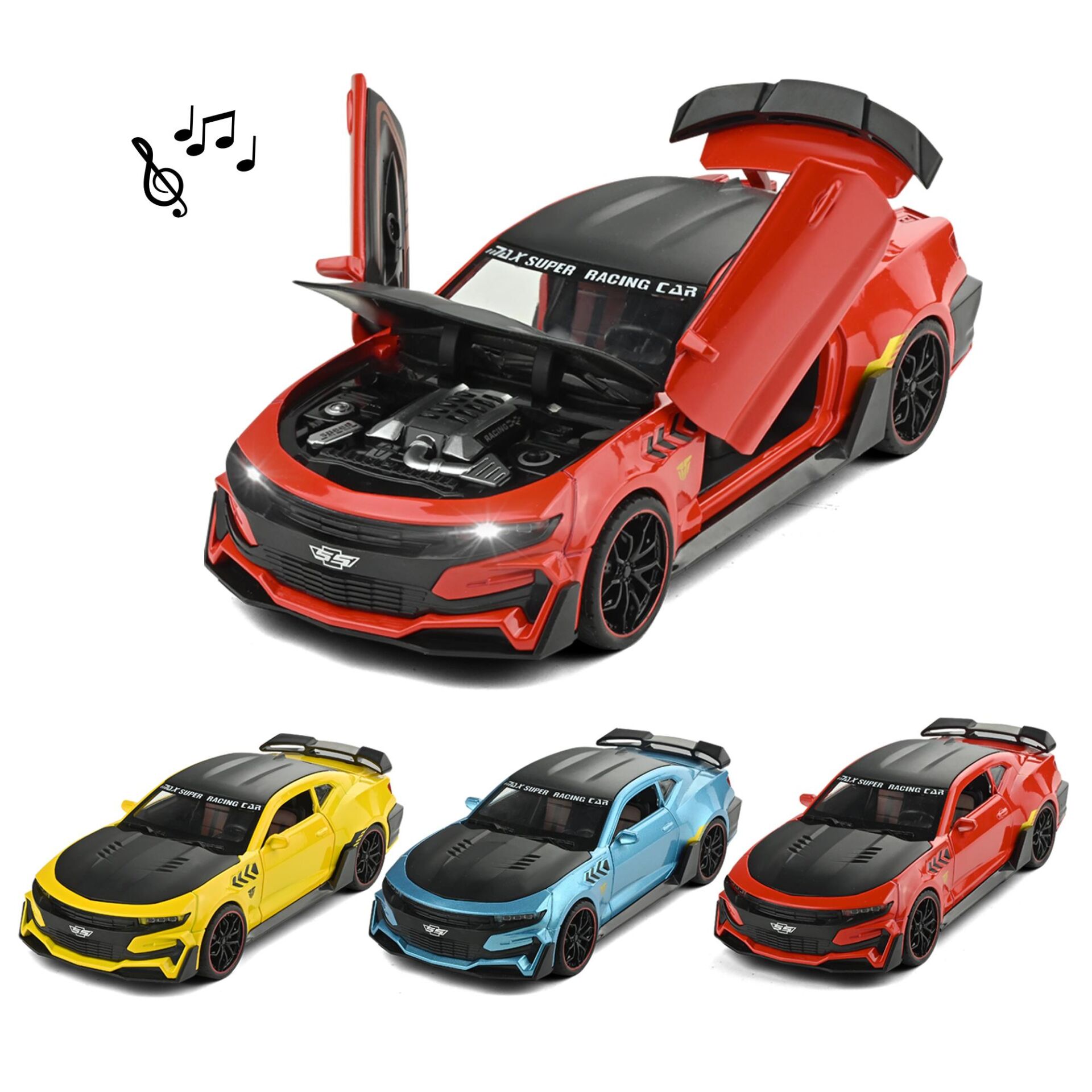 Toysan 1.24 Ölçek Kutulu Sesli Ve Işıklı Çek Bırak Metal Araba K240a2 Karma Renk