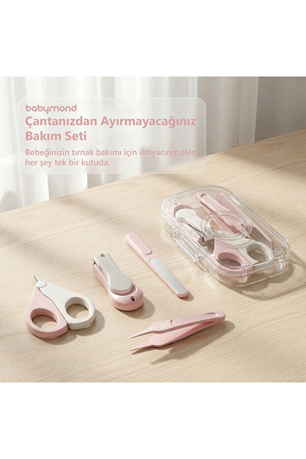 Babymond 4 Parça Bebek Tırnak Bakım Seti  Pembe