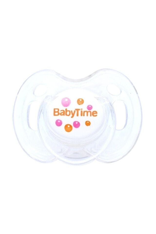 BabyTime Silikon Kiraz Uçlu Koruyucu Kapaklı Şeffaf Desenli Emzik N.2 BT147-2