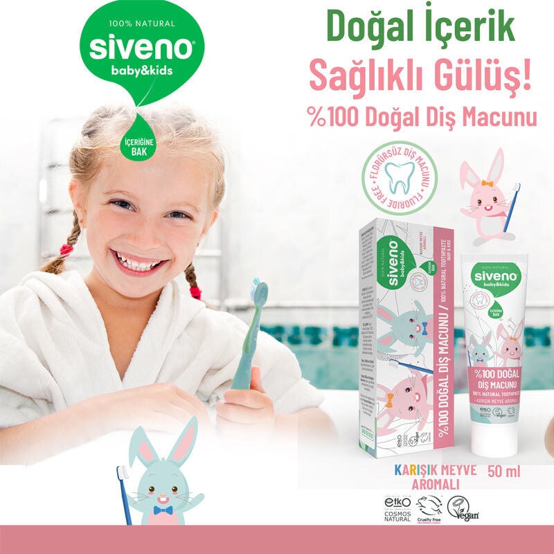 Siveno Bebek Ve Çocuklar İçin Doğal Diş Macunu 50 ml