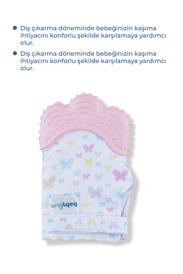 Babyjem 526 Diş Kaşıyıcı Eldiven Ekru Kelebek