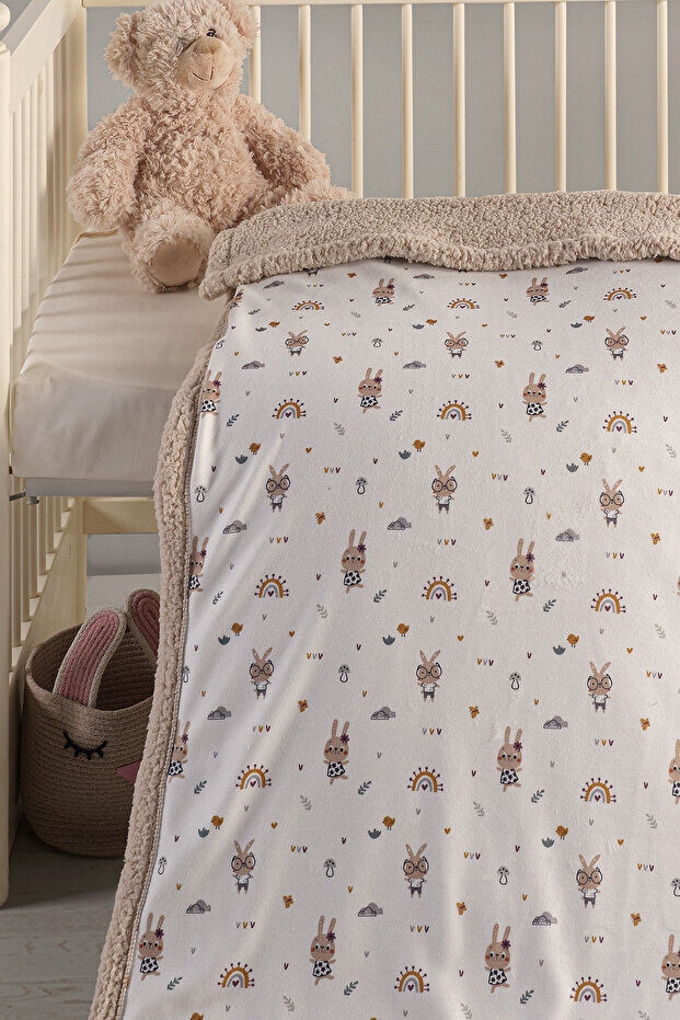 Kanz - Polarlı Bebek Tek Battaniye(knz-009) 152.01.0266.Cute-Rabbit-