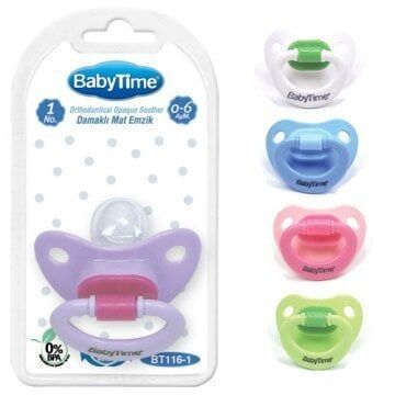 BabyTime Silikon Damaklı Mat Gövdeli Emzik N.1 BT116-1
