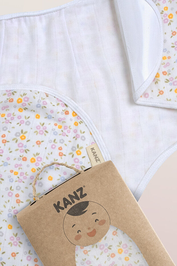 Kanz Yenidoğan %100 Pamuk Müslin Hazır Kundak Cırtlı - Flowers