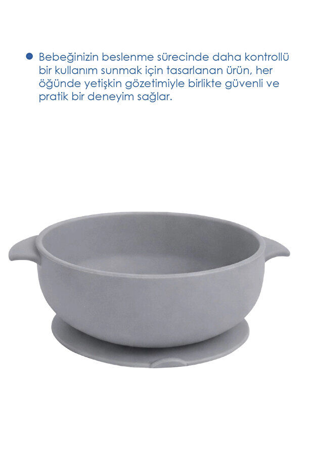 Babyjem 942 Silikon Vakumlu Kase Gri