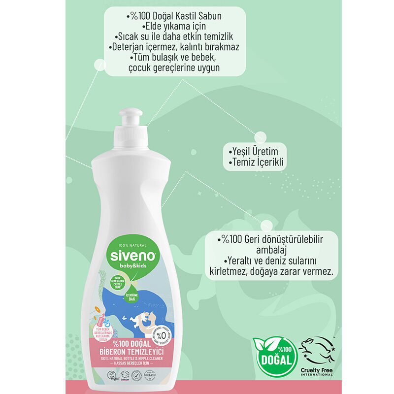Siveno Baby Doğal Emzik ve Biberon Temizleyici 500 ml