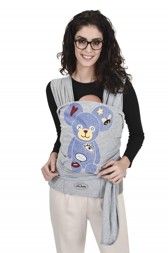Sevi Bebe Destekli Giymeli Sling - Gri 571-13