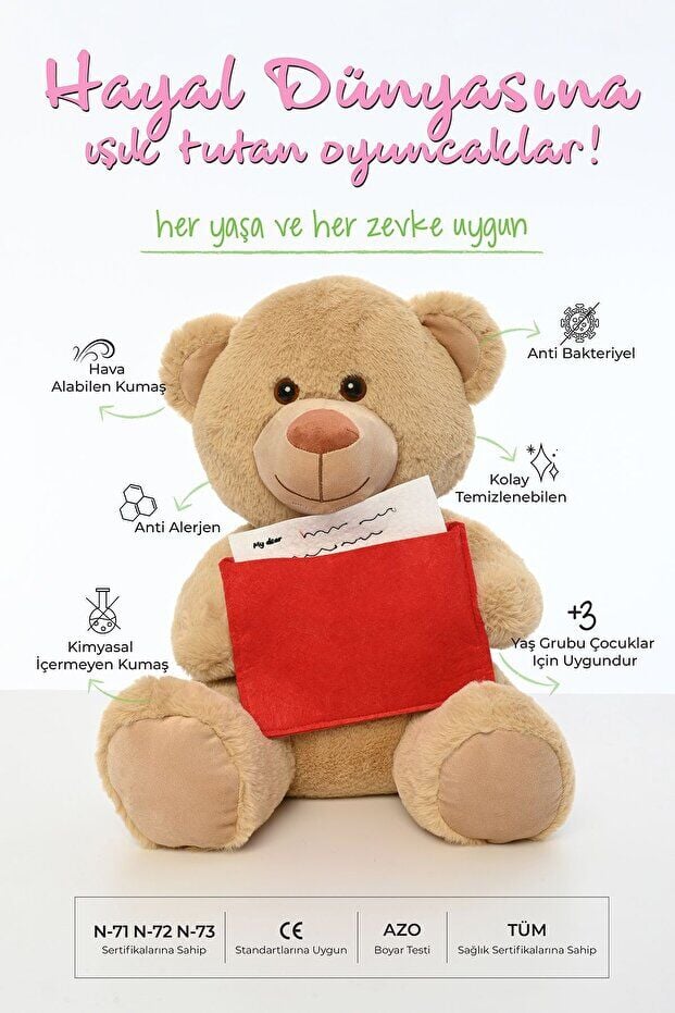 Pufu Toys 40 Cm Mektuplu  Ayıcık (32) 04014