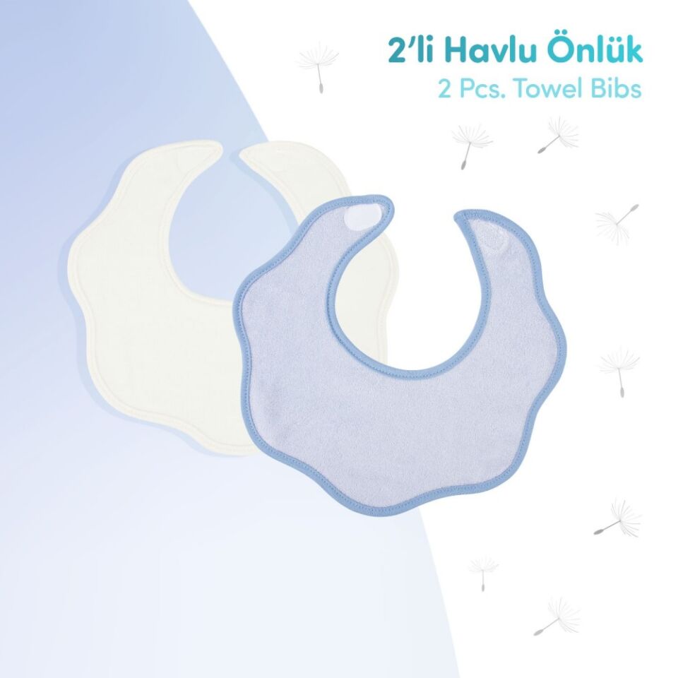 Sevi Bebe 2'li Havlu Önlük - Mavi 35-1