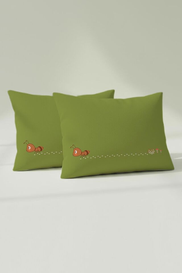 Kanz Pamuklu Yastık Kılıfı 35*45 Tıny Ant-B 2li