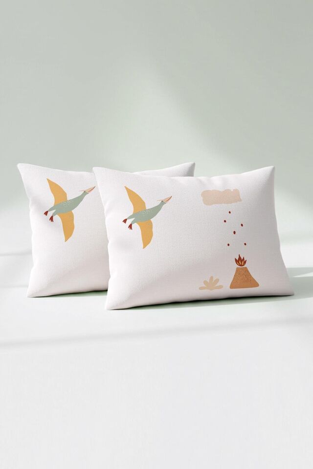 Kanz Pamuklu Yastık Kılıfı 35*45 Dınosaursa 2li
