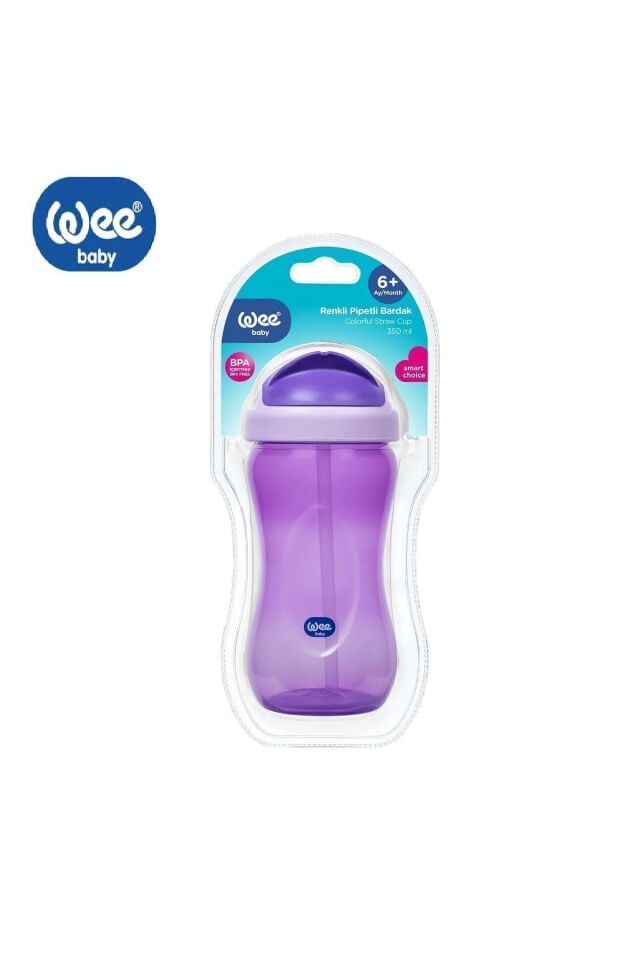 Baby 761 Renkli Pipetli Bardak 350 Ml 6+ay Mor