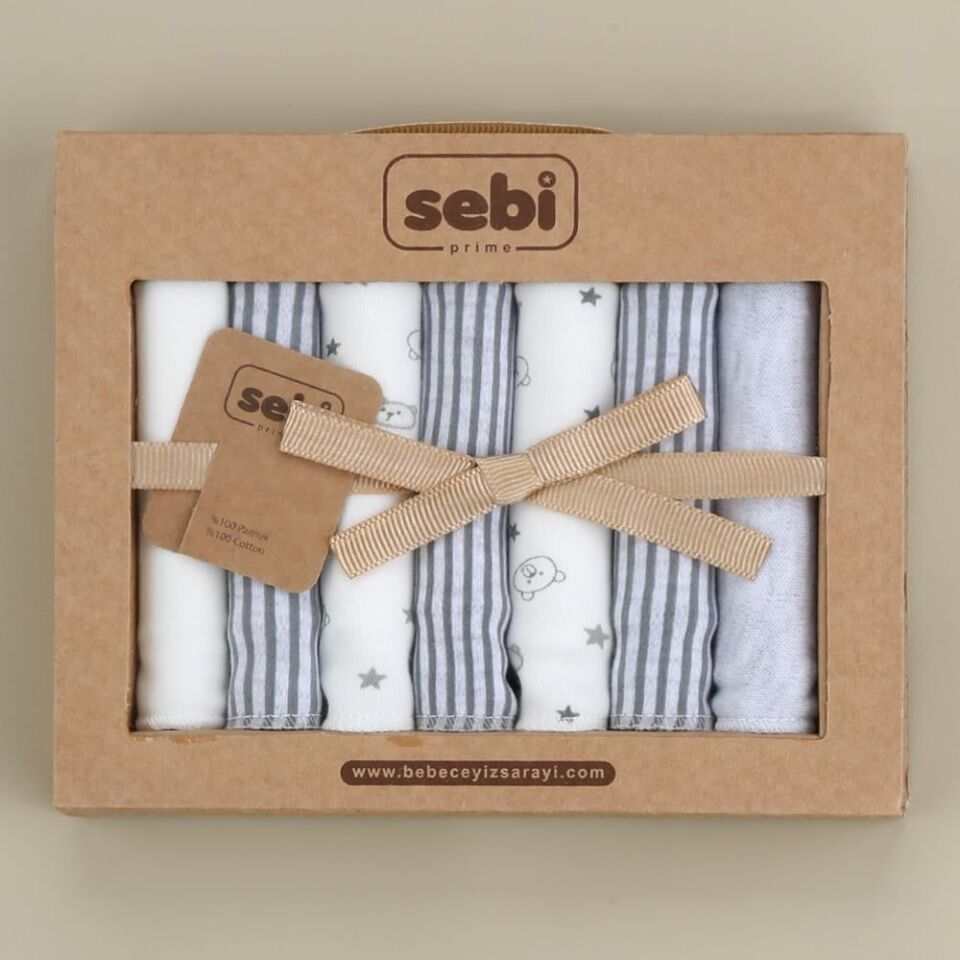 Sebi Bebe Müslin Bebek Ağız Mendili 7'li Karma Renk