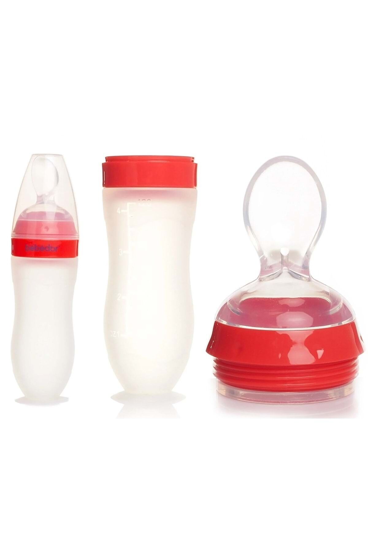 Silikon Kaşıklı Biberon 120ML +6 Ay Şeffaf (Kod:7509)
