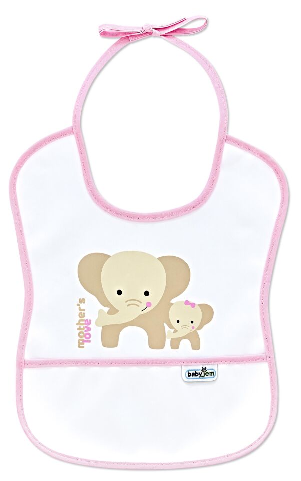 Babyjem Poli Muşamba Önlük Küçük Pembe 030