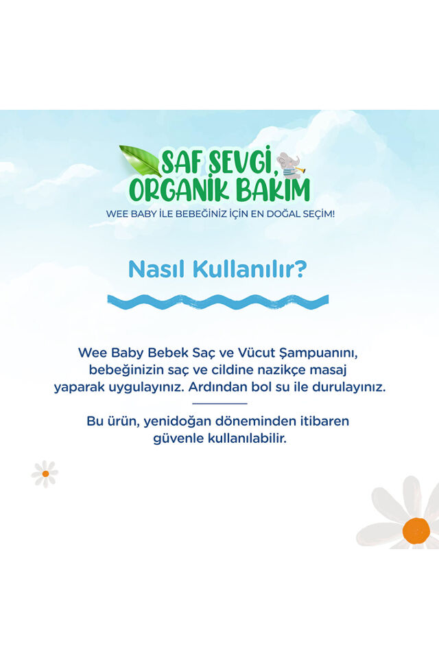 Wee Baby Bebek Saç Ve Vücut Şampuanı Vegan 750 ml