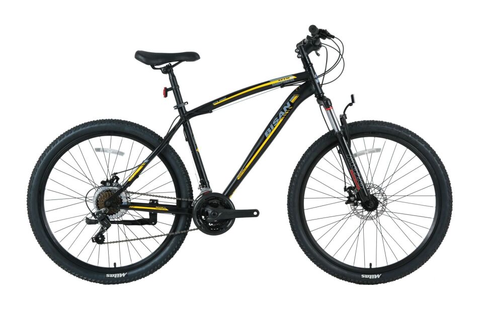 Bisan Mts 4600 Md-23 Dağ Bisikletleri 18'' - 46 Cm 3X7 Vites 26'' Mat Siyah Etiket Rengi Sarı