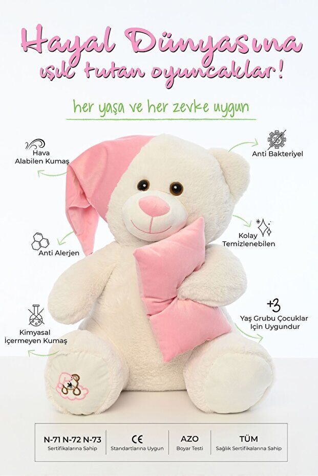 Pufu Toys 60 Cm Uyku Arkadaşım Ayıcık (46) 3007-1