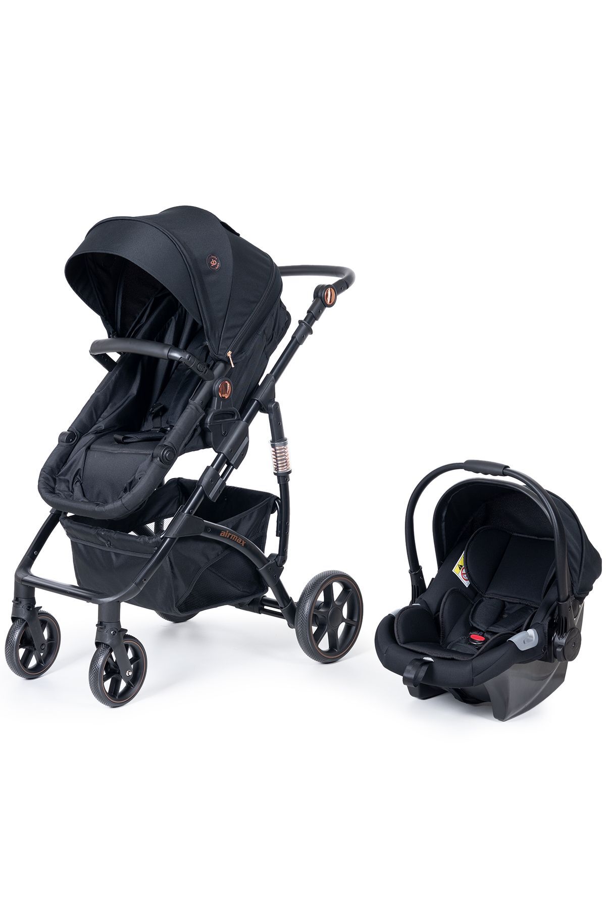 Sunny Baby 9034 Airmax Çift Yönlü Travel Sistem Bebek Arabası Siyah